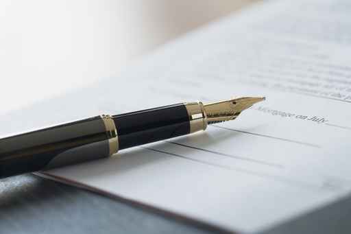 Fountain Pen on Mortgage Contract